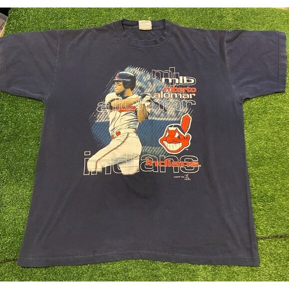 Vintage Cleveland Indians shirt mens extra large Roberto Alomar 90s chief wahoo - Picture 2 of 9